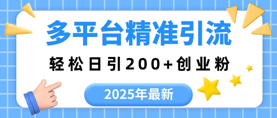 2025年最新多平台精准引流，轻松日引200+-鸭行天下创业社