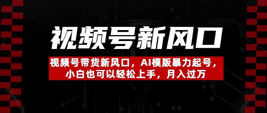 视频号带货新风口，AI模版暴力起号，小白也可以轻松上手，月入过万-鸭行天下创业社