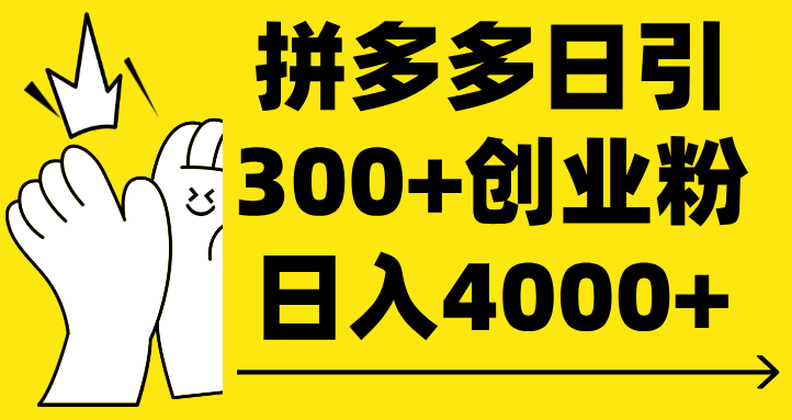 拼多多日引300+创业粉 日入4000+-鸭行天下创业社