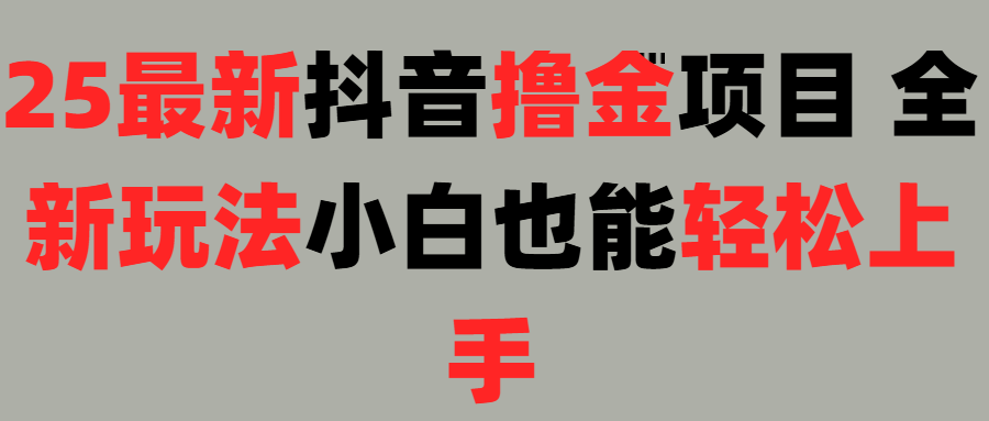25最新抖音直播撸金项目，小白也能轻松上手！-鸭行天下创业社