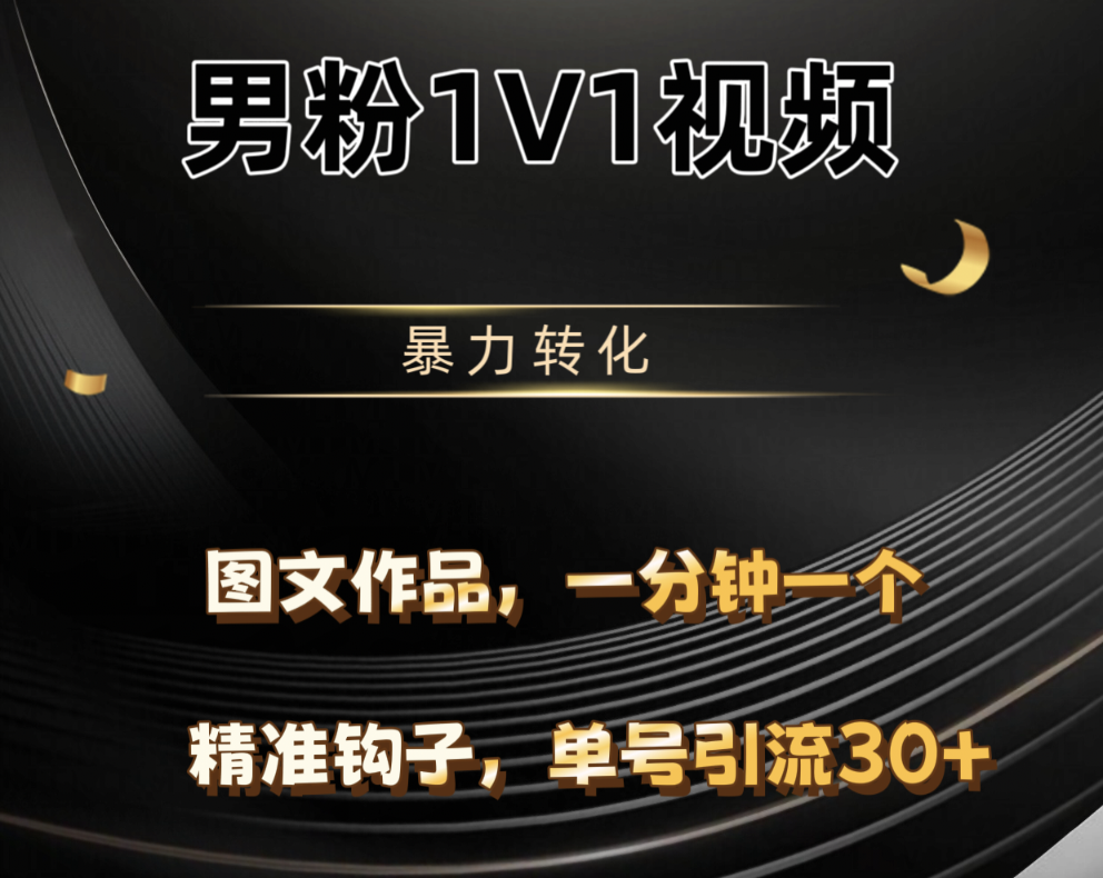 男粉1V1视频，硬改摄像头，高客单暴力转化，单日600+-鸭行天下创业社