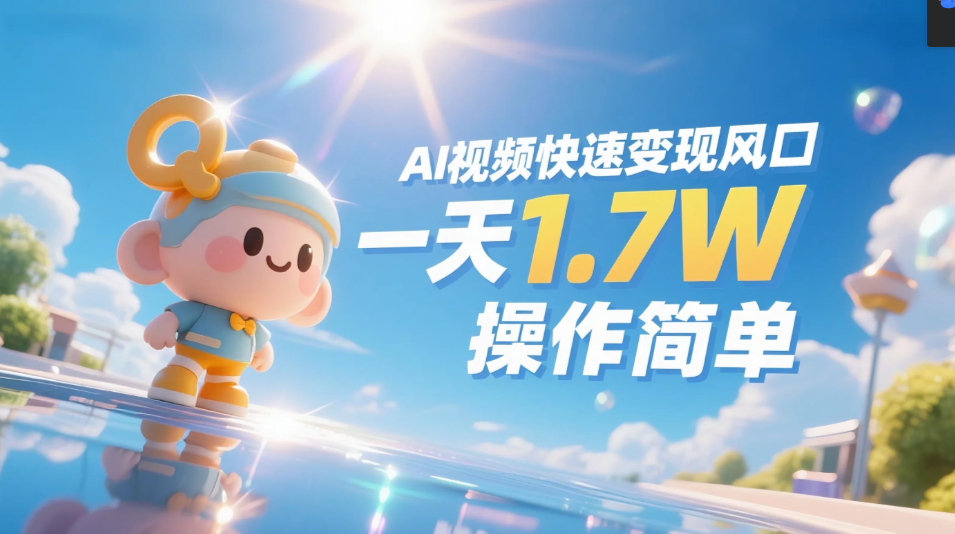 《Ai视频变现风口，一天1.7W，收入无上限，操作简单》-鸭行天下创业社