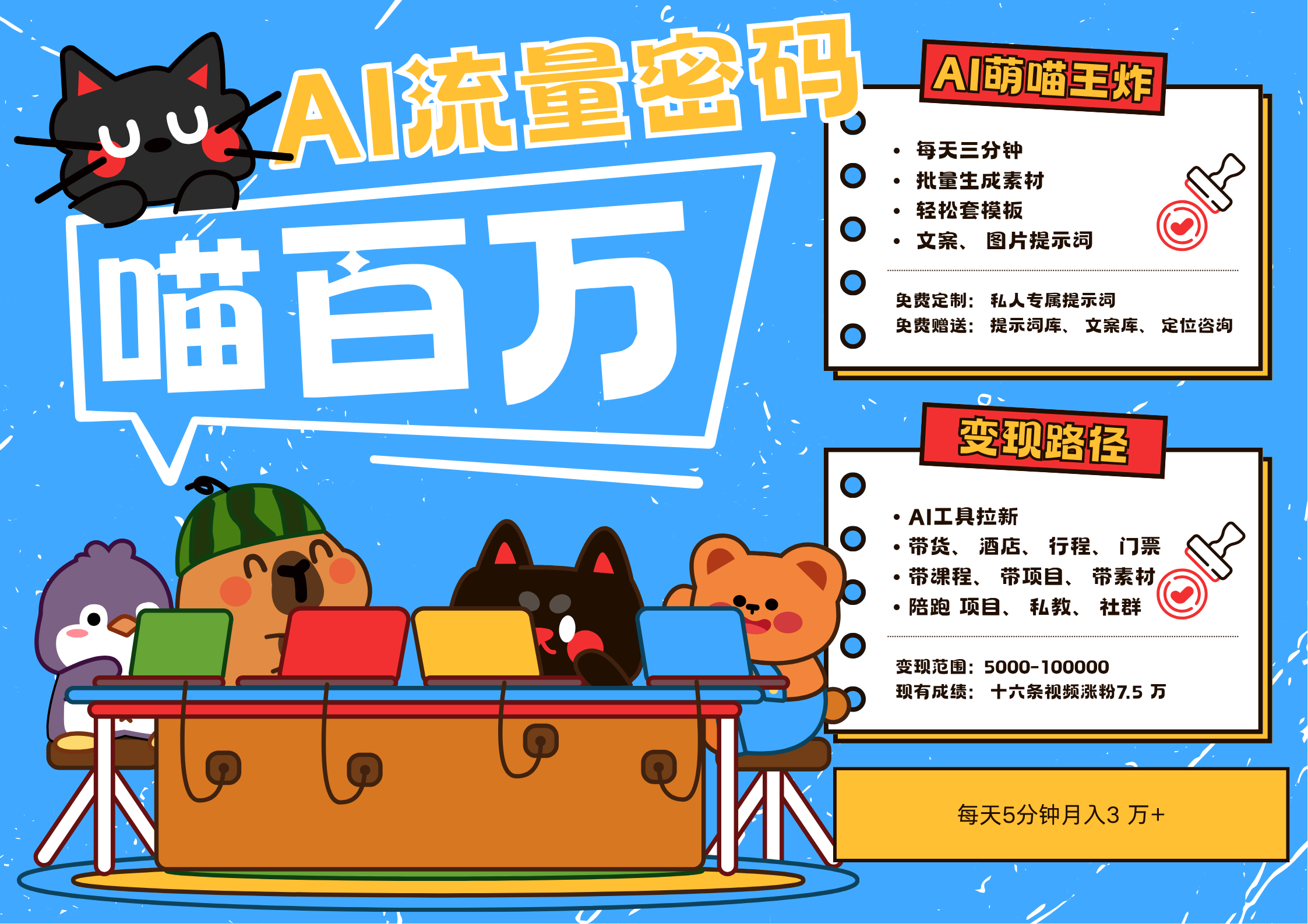 AI+宠物+旅行2025最火流量密码 轻松用AI宠物做文旅账号 可带货，带酒店，可以带行程，旅行社 小白三分钟学会 N种变现渠道 月入五位数  管道收益-鸭行天下创业社