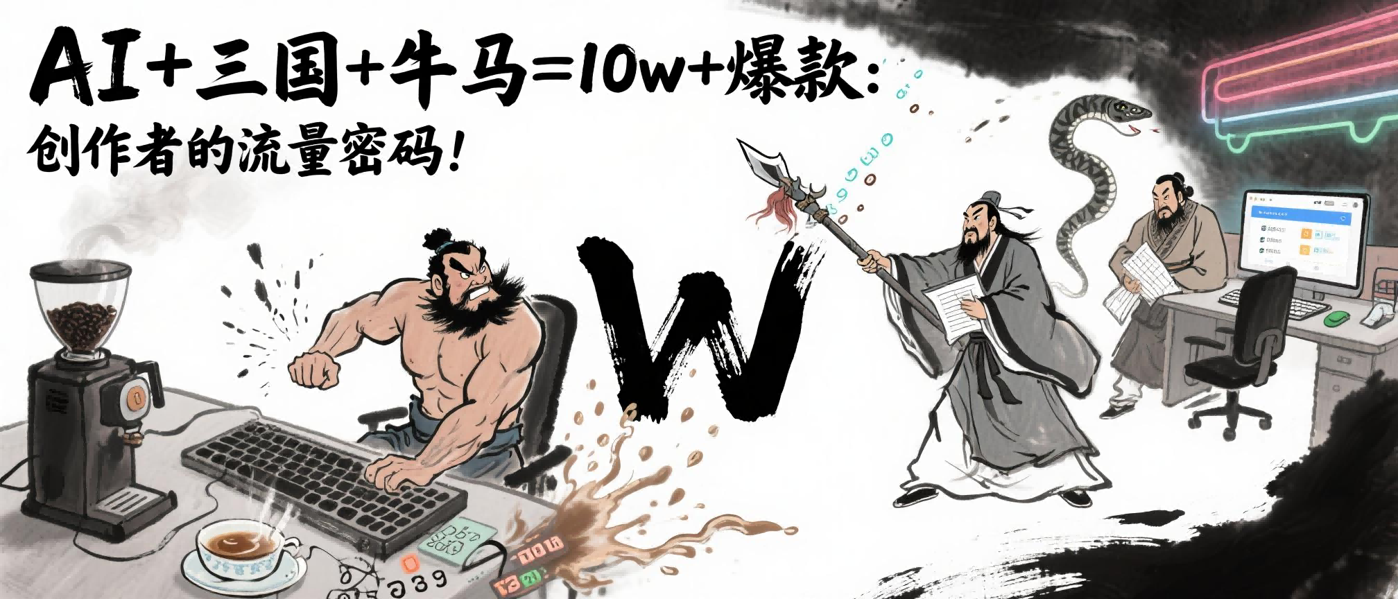 AI+三国+牛马=10w+爆款：创作者的流量密码！-鸭行天下创业社