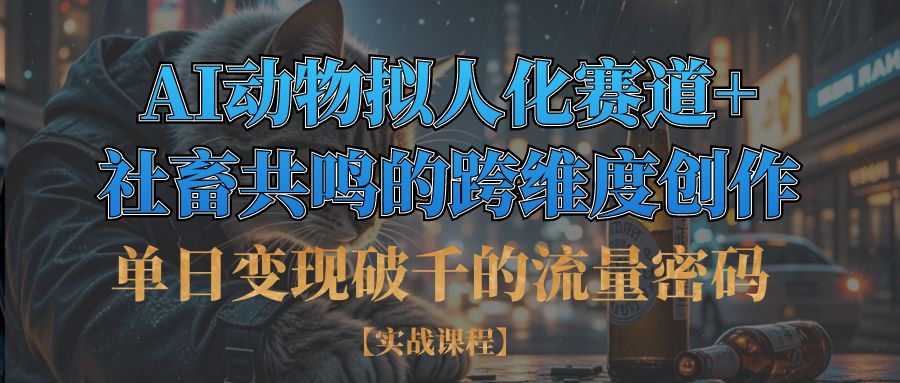单日变现破千的流量密码,AI动物拟人化赛道+社畜共鸣的跨维度创作-鸭行天下创业社