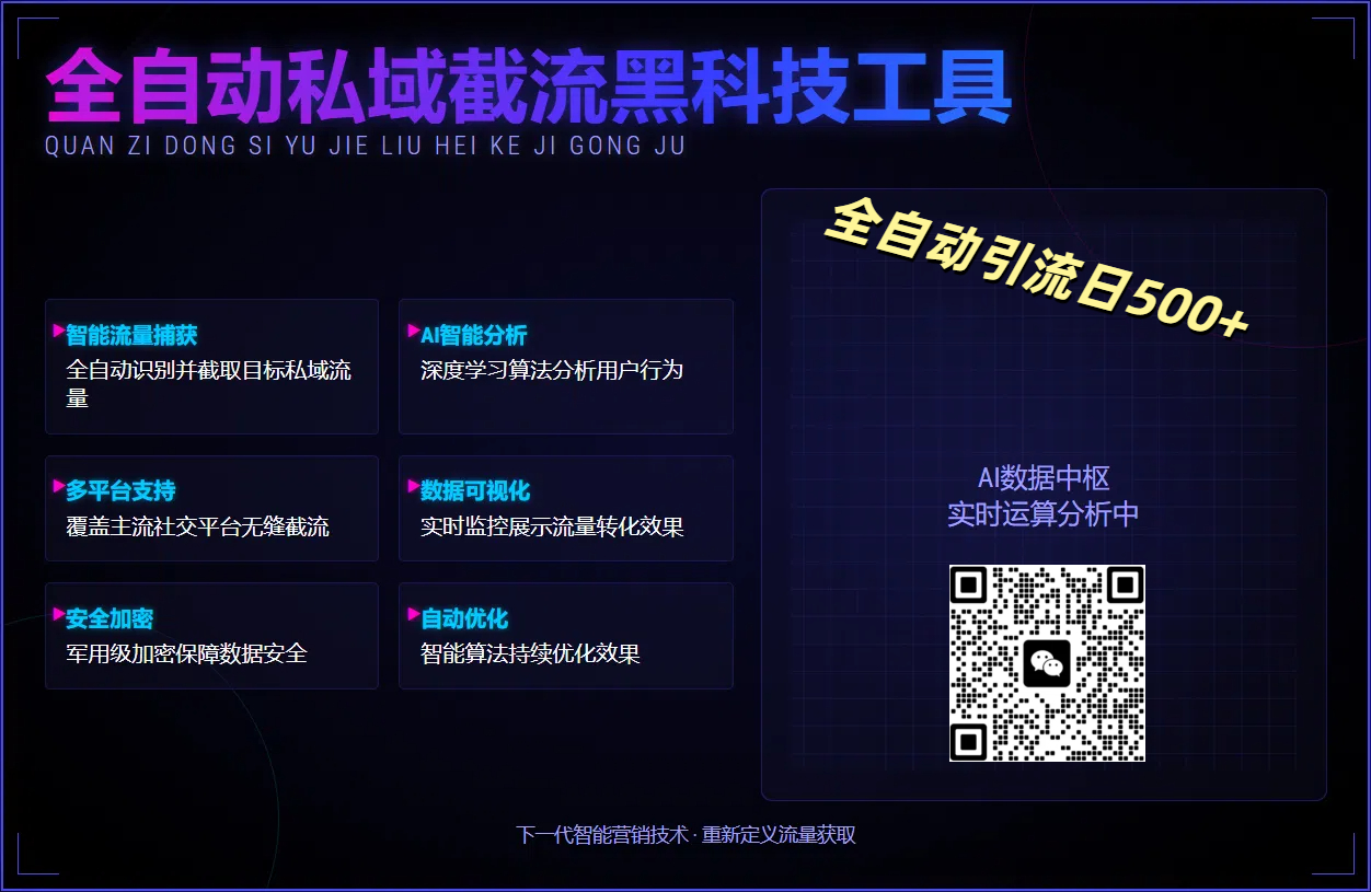 全自动私域截流黑科技工具——全自动引流日500+-鸭行天下创业社