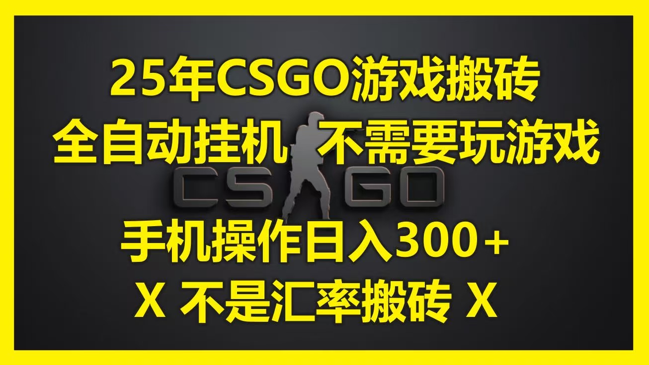 25年CSGO游戏搬砖，全自动挂机，不需要玩游戏，手机操作日入300+。(不是汇率搬砖)-鸭行天下创业社