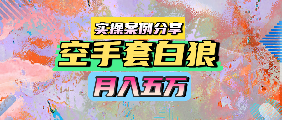 空手套白狼，月入五万，实操案例分享-鸭行天下创业社