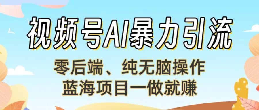 视频号AI暴力引流：零后端、纯无脑操作，蓝海项目一做就赚！【下面那个链接失效了】-鸭行天下创业社