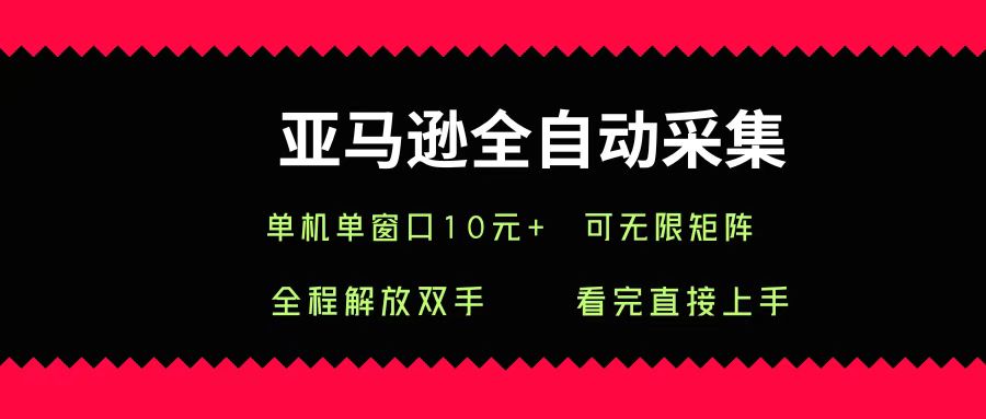 亚马逊全自动采集，单机单窗口一天10+，可无限矩阵去做-鸭行天下创业社