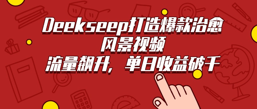 Deekseep打造爆款治愈风景视频，流量飙升，单日收益破千-鸭行天下创业社