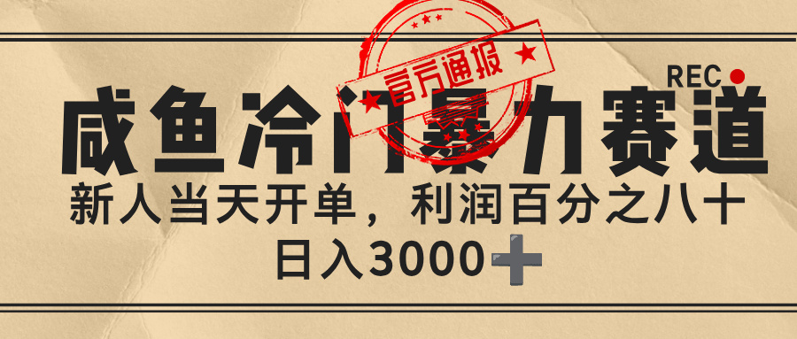 闲鱼，冷门暴力赛道，一单 80%利润，新人轻松日入 3000+-鸭行天下创业社