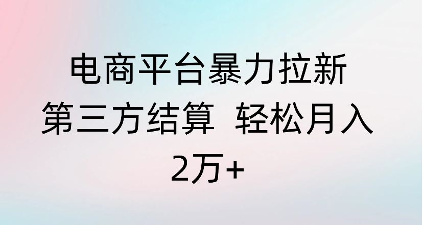 电商平台暴力拉新第三方结算 轻松月入2万+-鸭行天下创业社