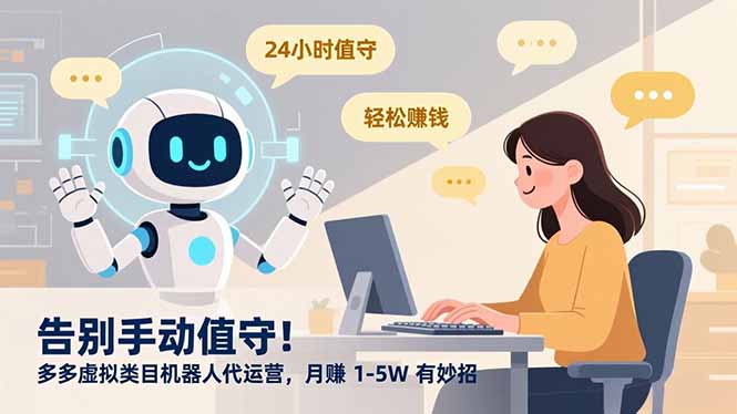 告别手动值守！多多虚拟类目机器人代运营，月赚 1-5W 有妙招-鸭行天下创业社