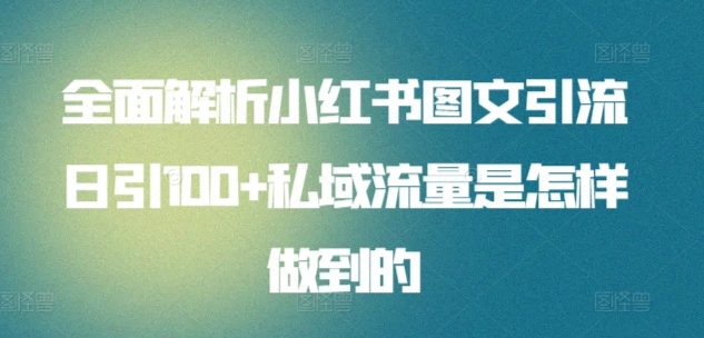 暴力引流 小红书图文引流日引100私域全面拆解【打粉人必看】-鸭行天下创业社