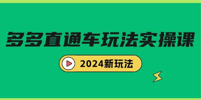 多多直通车玩法实战课，2024新玩法（7节课）-鸭行天下创业社