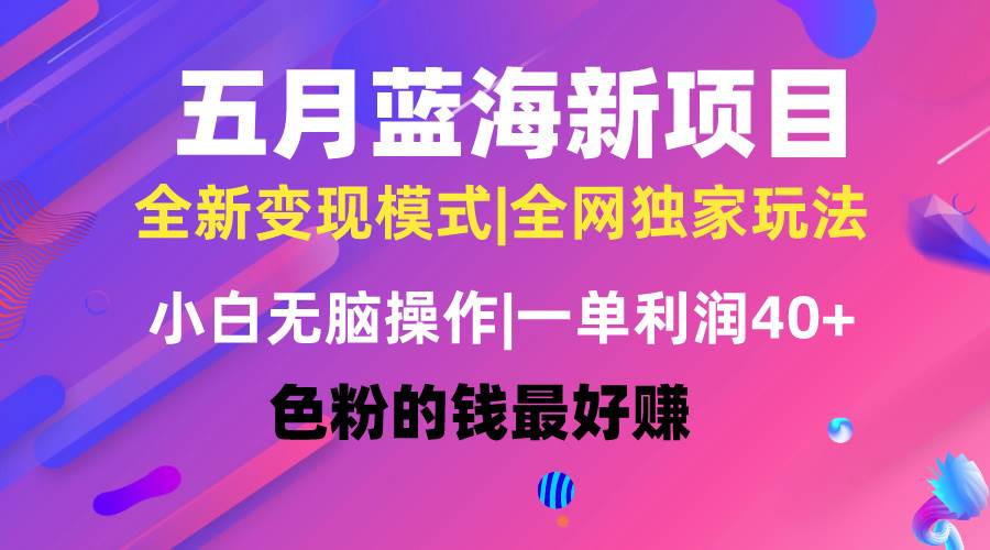 五月蓝海项目全新玩法，小白无脑操作，一天几分钟，矩阵操作，月入4万+-鸭行天下创业社