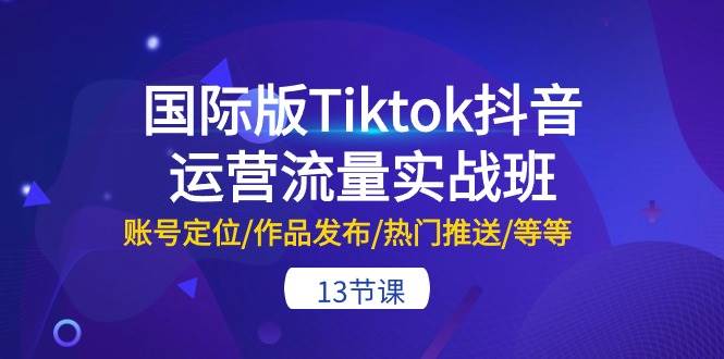 国际版Tiktok抖音运营流量实战班：账号定位/作品发布/热门推送/等等-13节-鸭行天下创业社