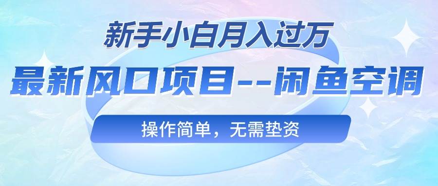 最新风口项目—闲鱼空调，新手小白月入过万，操作简单，无需垫资-鸭行天下创业社