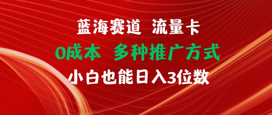 图片[1]-蓝海赛道 流量卡 0成本 小白也能日入三位数-鸭行天下创业社