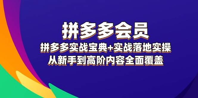 拼多多 会员，拼多多实战宝典+实战落地实操，从新手到高阶内容全面覆盖-鸭行天下创业社