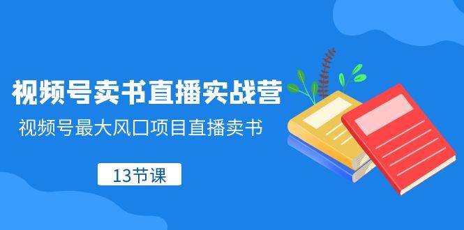 视频号-卖书直播实战营，视频号最大风囗项目直播卖书（13节课）-鸭行天下创业社